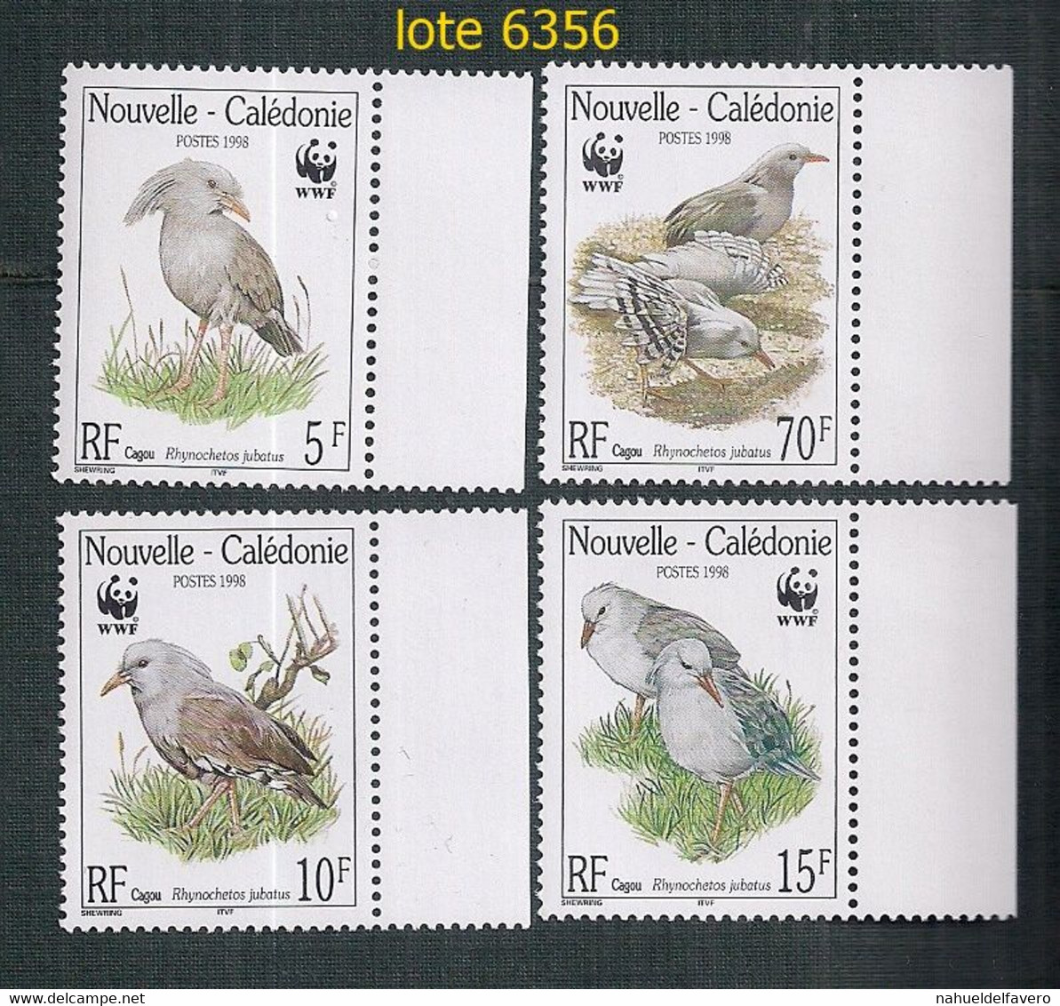 NOUVELLE-CALÉDONIE 1998 SÉRIE PROTECTION DE LA FAUNE WWF OISEAUX - Lettres & Documents