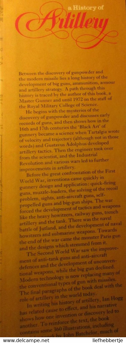 A history of Artillery - I. V Hogg - 1974 - wapens artillerie leger kanonnen tanks