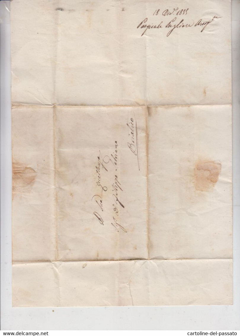 ROMBIOLO VIBO VALENTIA PREFILATELIA 1855 LETTERA BELLA CALLIGRAFIA PER BRIATICO - Non Classés