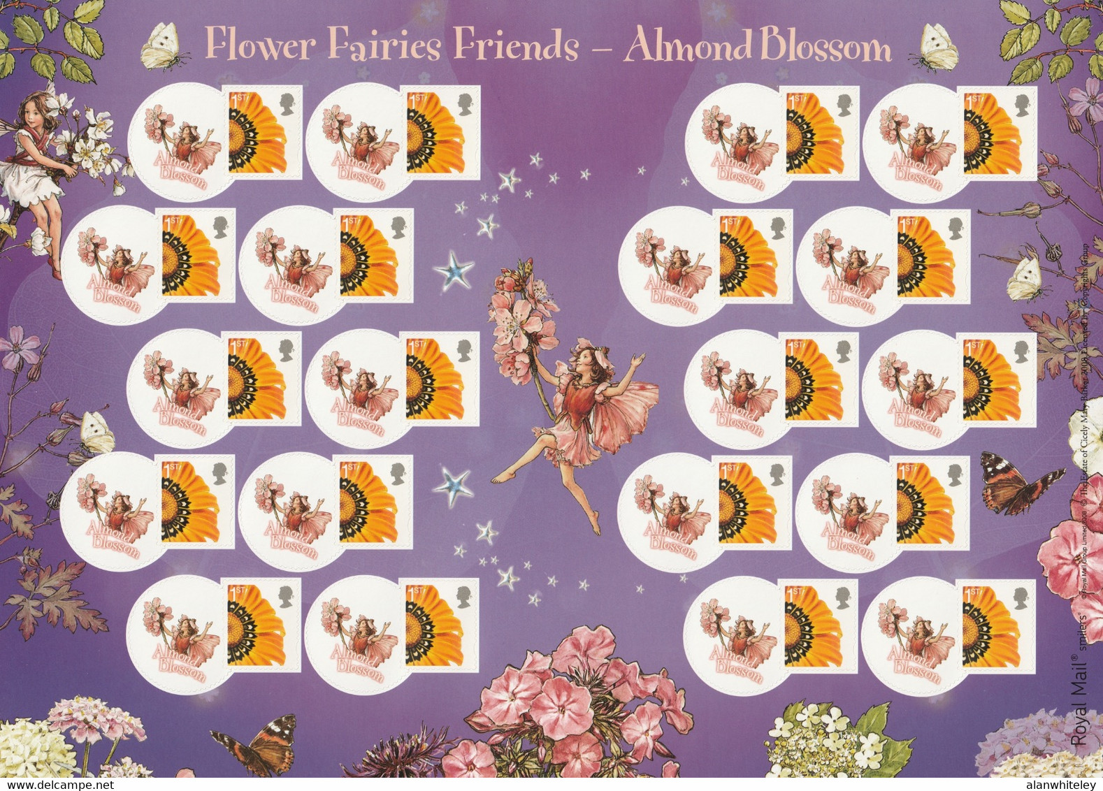 GREAT BRITAIN 2008 Almond Blossom Fairy / Gazania: Smilers Sheet Of 20 Stamps UM/MNH - Francobolli Personalizzati