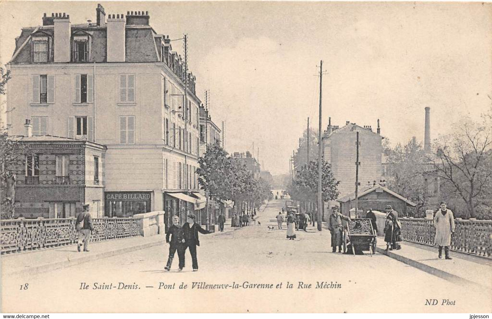 SEINE SAINT DENIS  93  L'ILE SAINT DENIS - PONT DE VILLENEUVE LA GARENNE ET LA RUE MECHIN - L'Ile Saint Denis