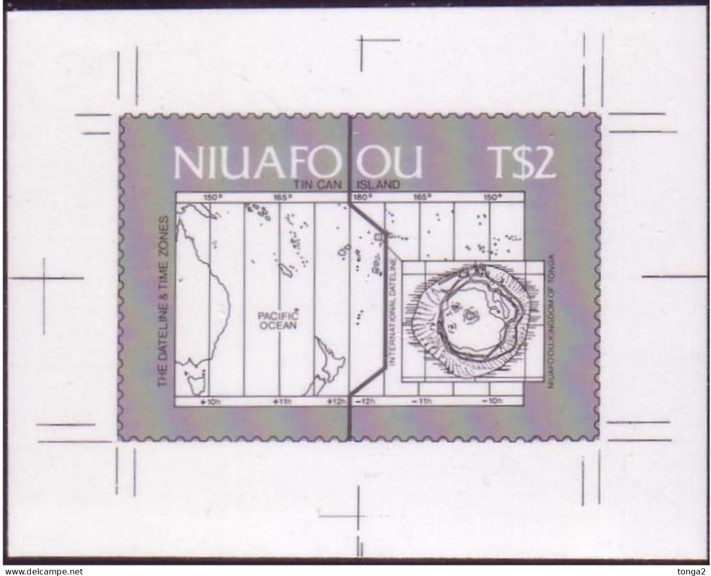 Tonga Niuafo'ou 1984 Proof - Map -  International Dateline - Time - Read Description - Géographie