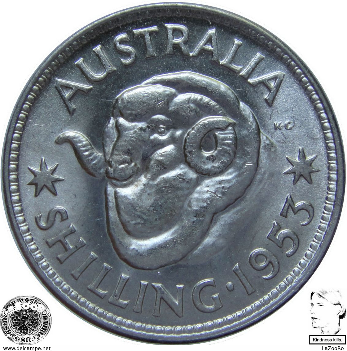 LaZooRo: Australia 1 Shilling 1953 UNC - Silver - Shilling