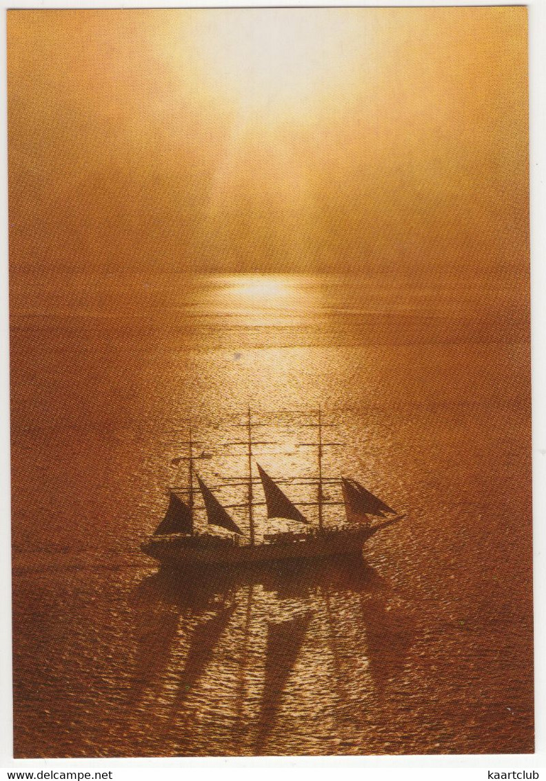 De Waddenzee - Driemastschoener Op Het Wad Bij Avond - (Holland) - Aerophoto Eelde, Herman Conens - Nr. WAN 4 - Andere & Zonder Classificatie