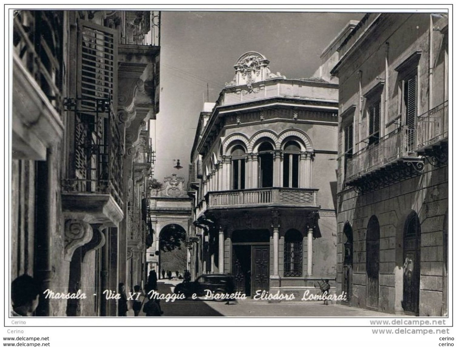 MARSALA:  VIA  XI  MAGGIO  E  PIAZZETTA  ELIODORO  LOMBARDI  -  FOTO  -  FG - Marsala