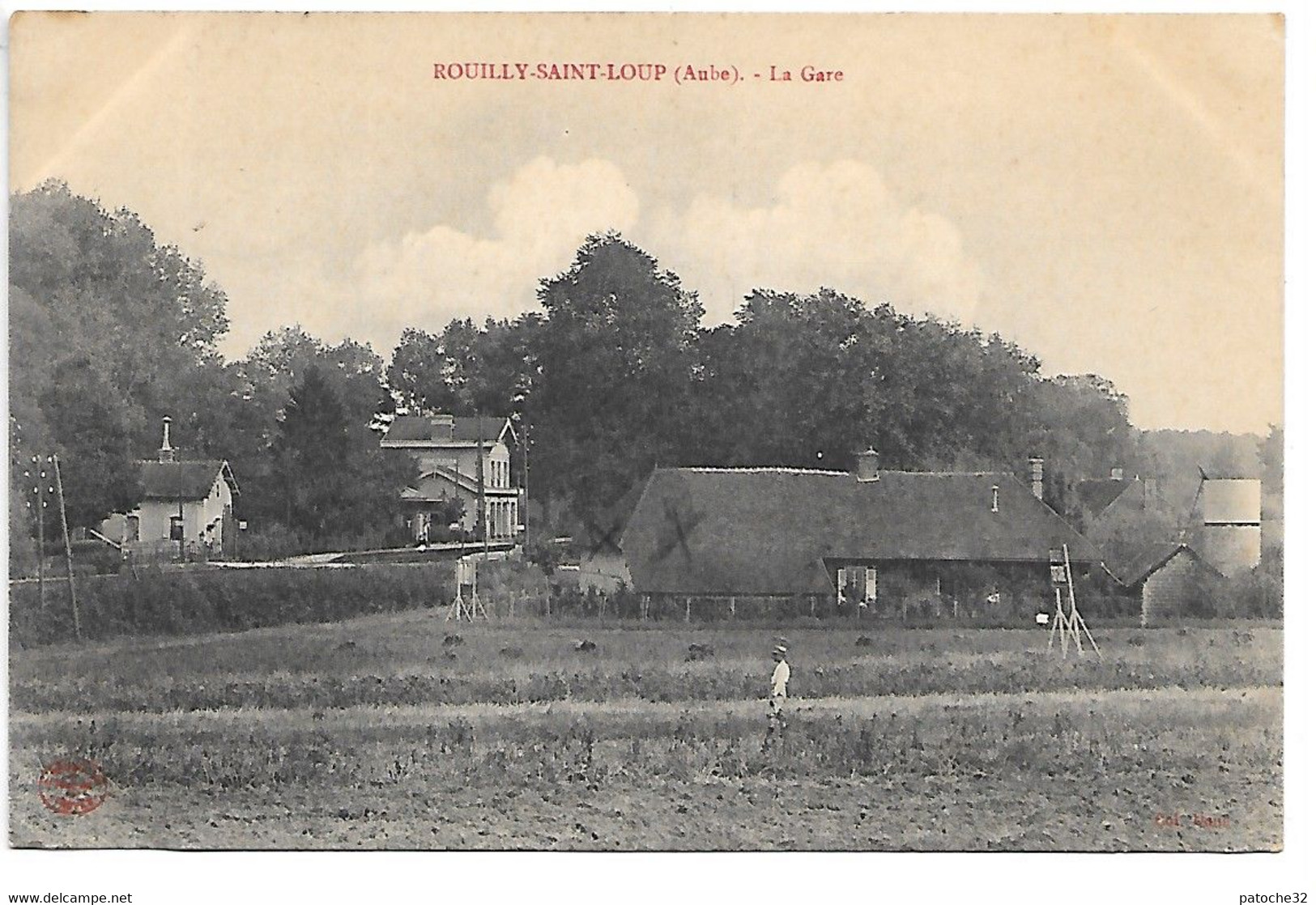 Cpa...Rouilly-Saint-Loup...(aube)...la Gare...1914... - Bar-sur-Seine