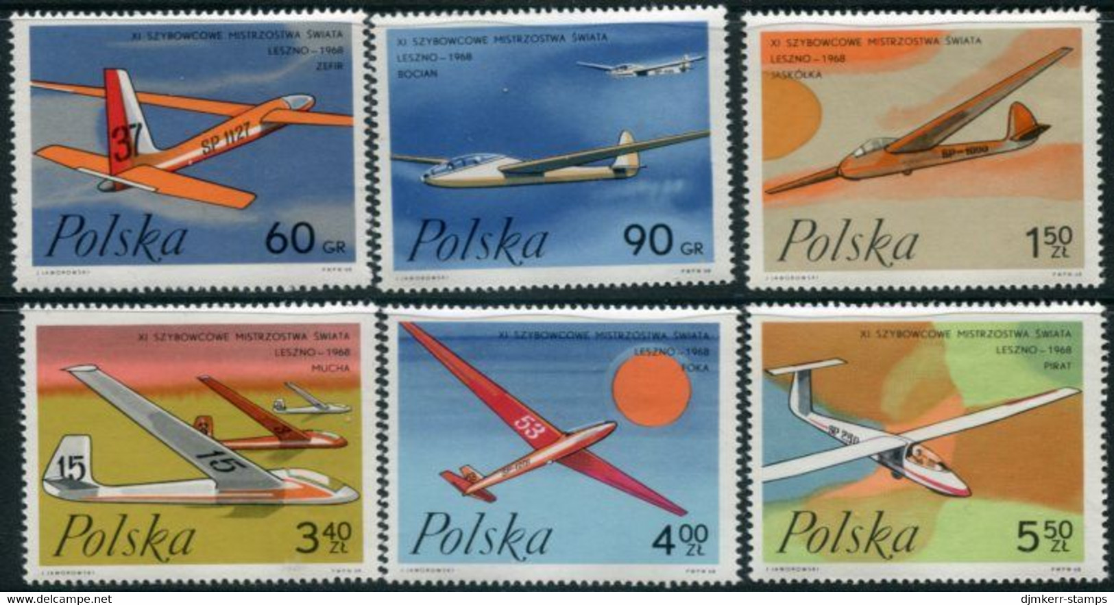 POLAND 1968 Gliding World Championship MNH / **.  Michel 1846-51 - Neufs