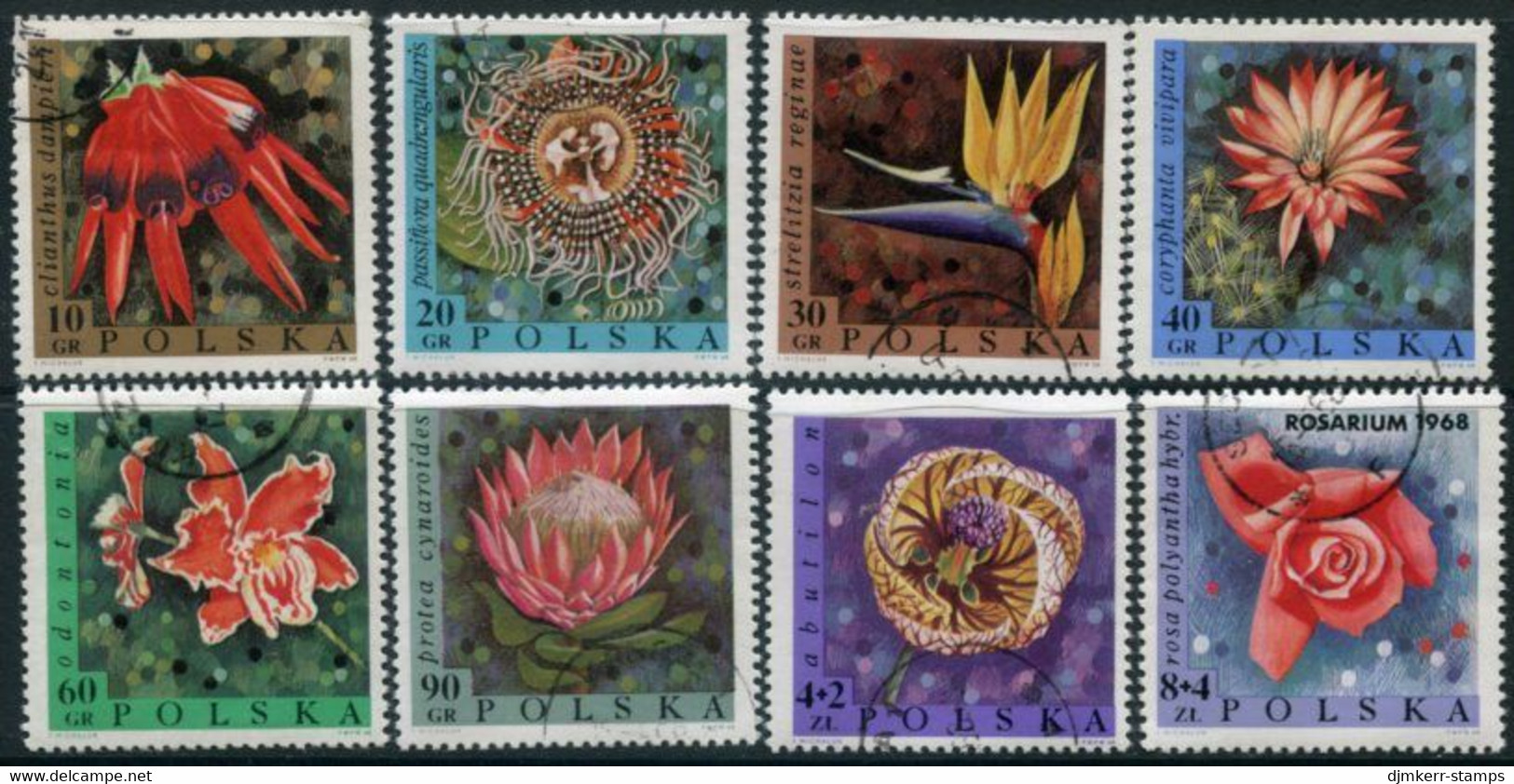 POLAND 1968 International Flower Exhibition Used.  Michel 1836-43 - Used Stamps