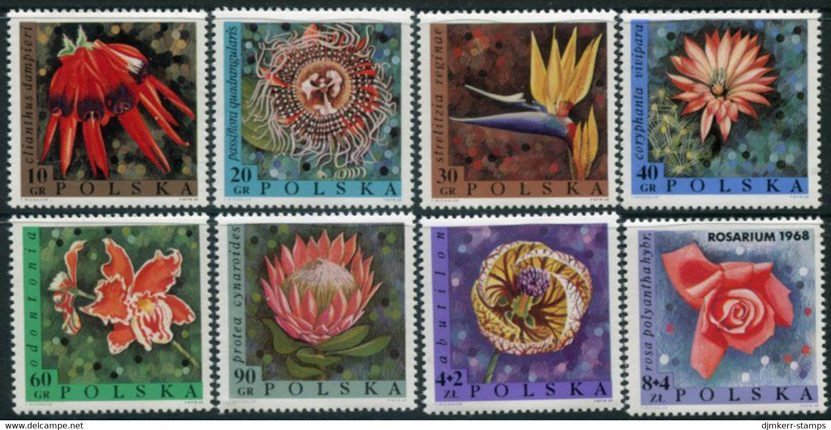 POLAND 1968 International Flower Exhibition MNH / **.  Michel 1836-43 - Unused Stamps
