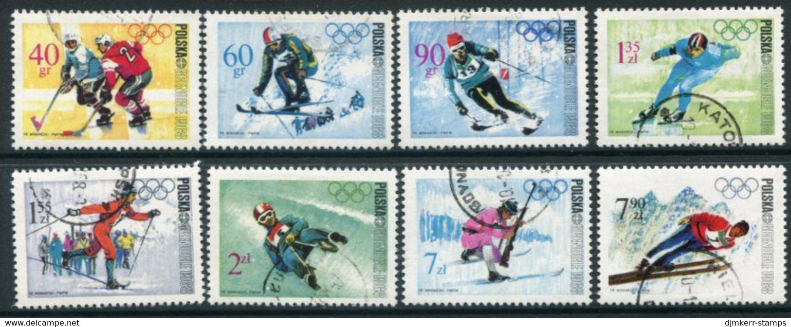 POLAND 1968 Winter Olympics, Grenoble Used.  Michel 1820-27 - Used Stamps