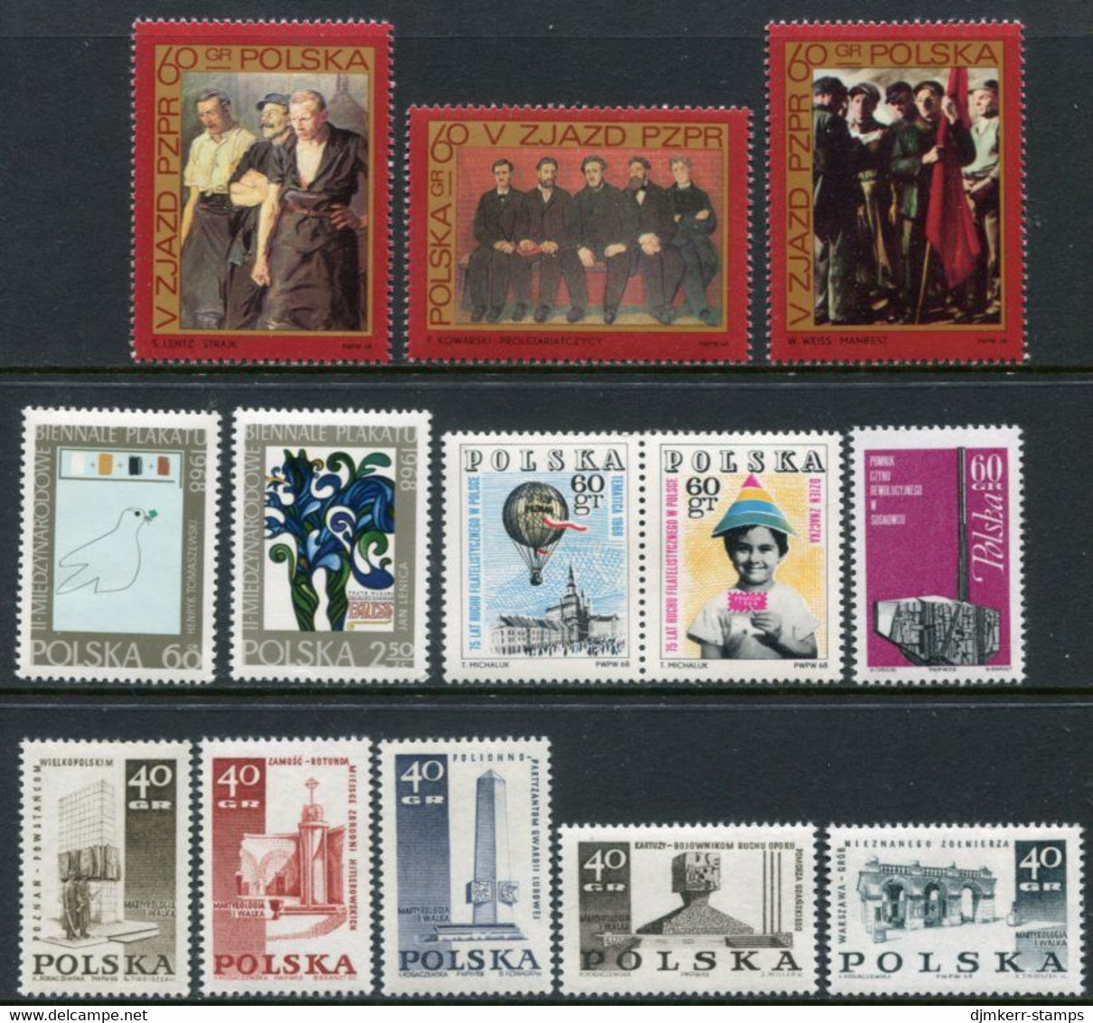 POLAND 1968 Five Complete Issues MNH / **. - Unused Stamps