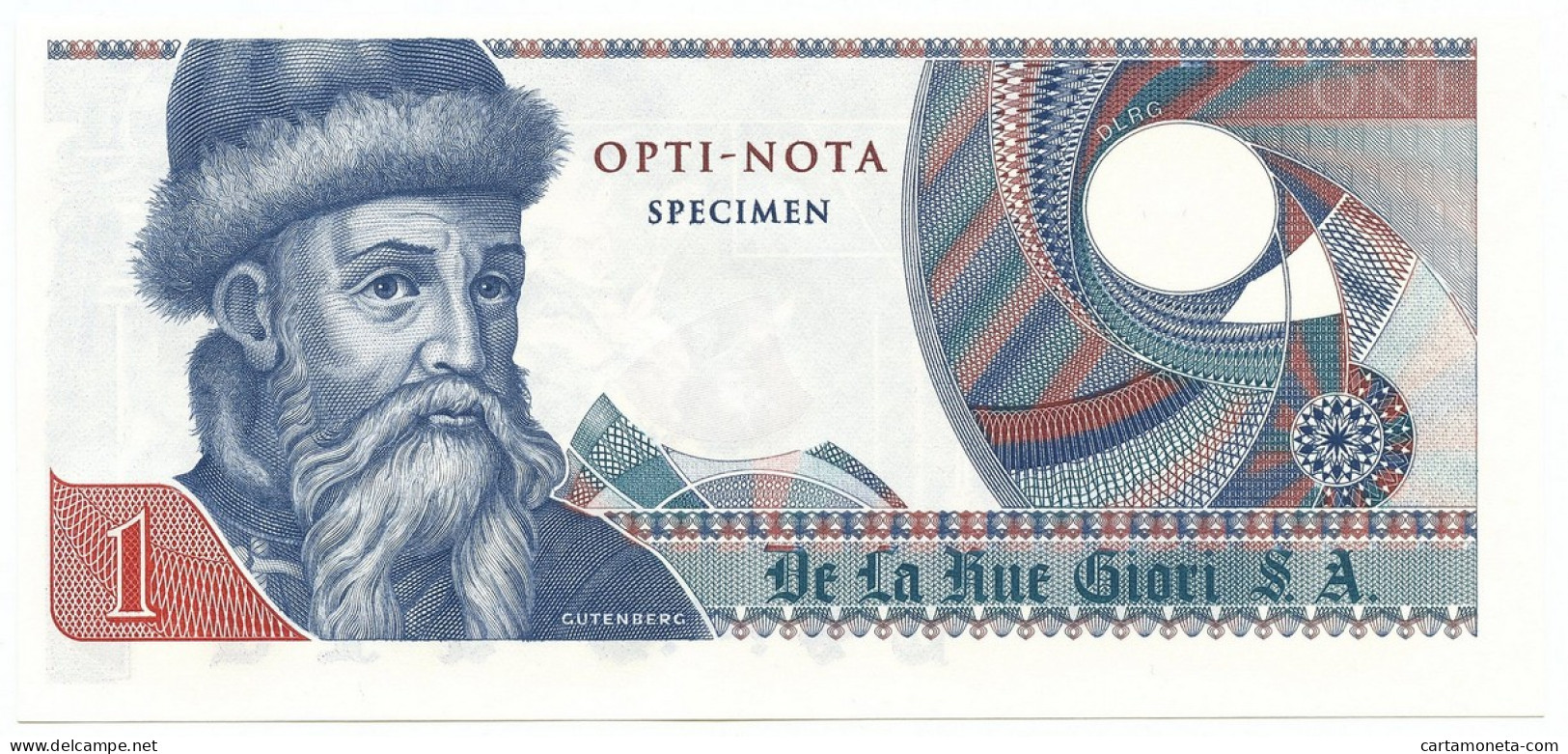 NO VALUE CAMPIONE SPECIMEN DE LA RUE GIORI OPTI NOTA GUTENBERG FDS - [ 7] Fautés & Variétés