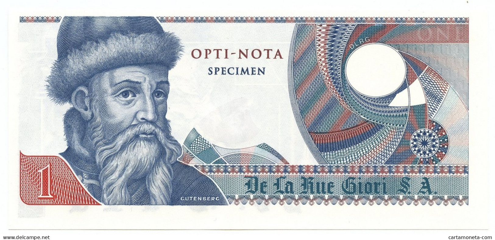 NO VALUE CAMPIONE SPECIMEN DE LA RUE GIORI OPTI NOTA GUTENBERG FDS - [ 7] Fautés & Variétés