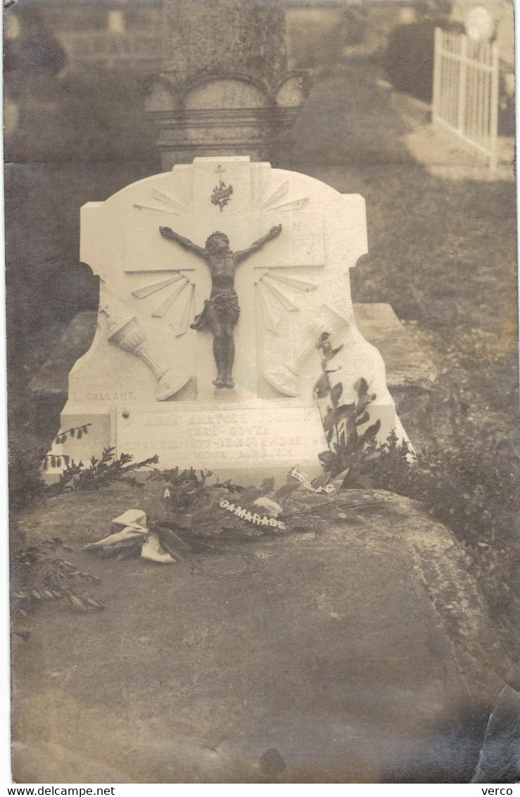 Carte PHOTO  Ancienne  De  PIERREFITTE - Tombe De L'Abbé Anatole JOURON, Curé - Pierrefitte Sur Aire