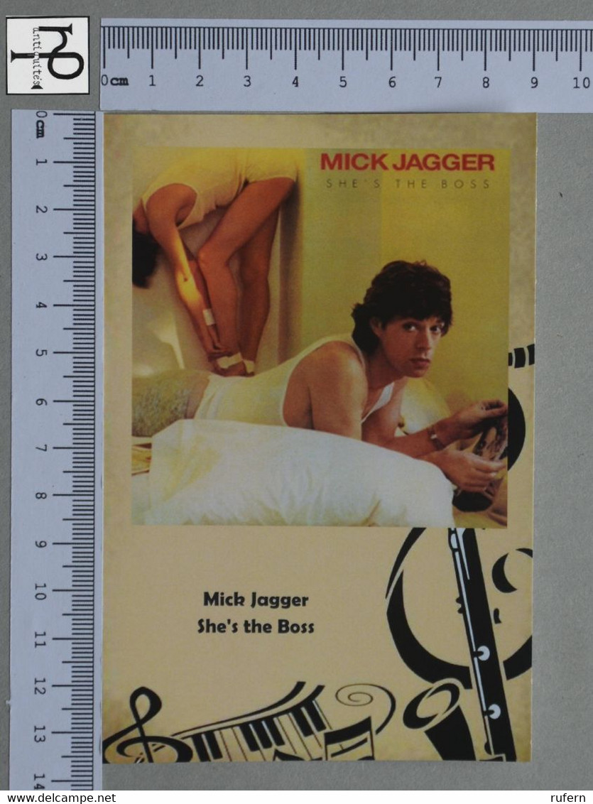 POSTCARD - NMICK JAGGER -  LP'S COLLETION -   2 SCANS  - (Nº45334) - Music And Musicians