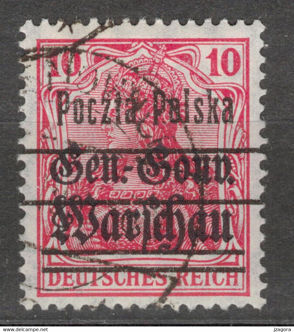 POLEN POLOGNE POLAND 1918 MI 8 USED POCZTA POLSKA OVERPRINT - Gebraucht