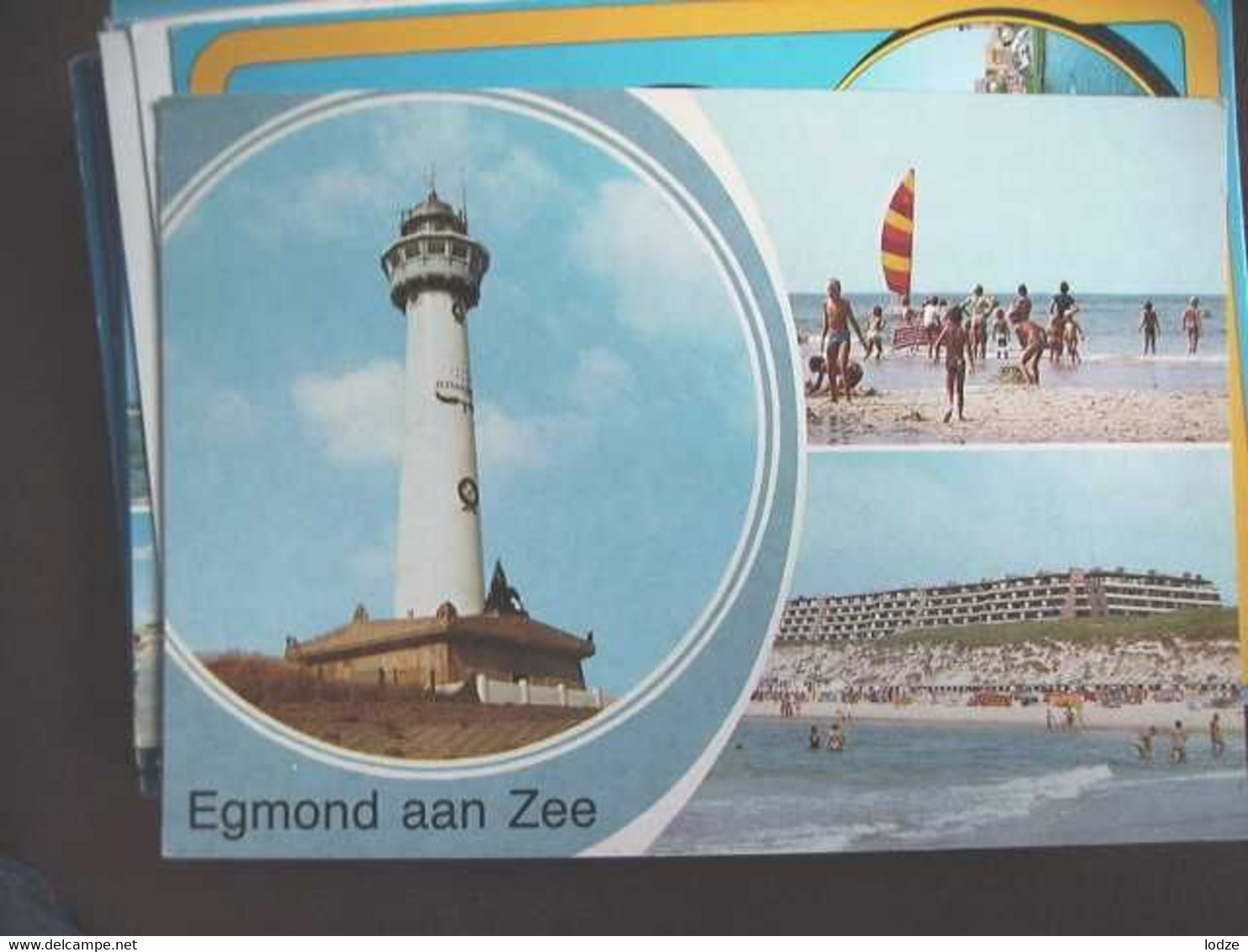 Nederland Holland Pays Bas Egmond Aan Zee Met Toren, Surfer En Zwemmer - Egmond Aan Zee
