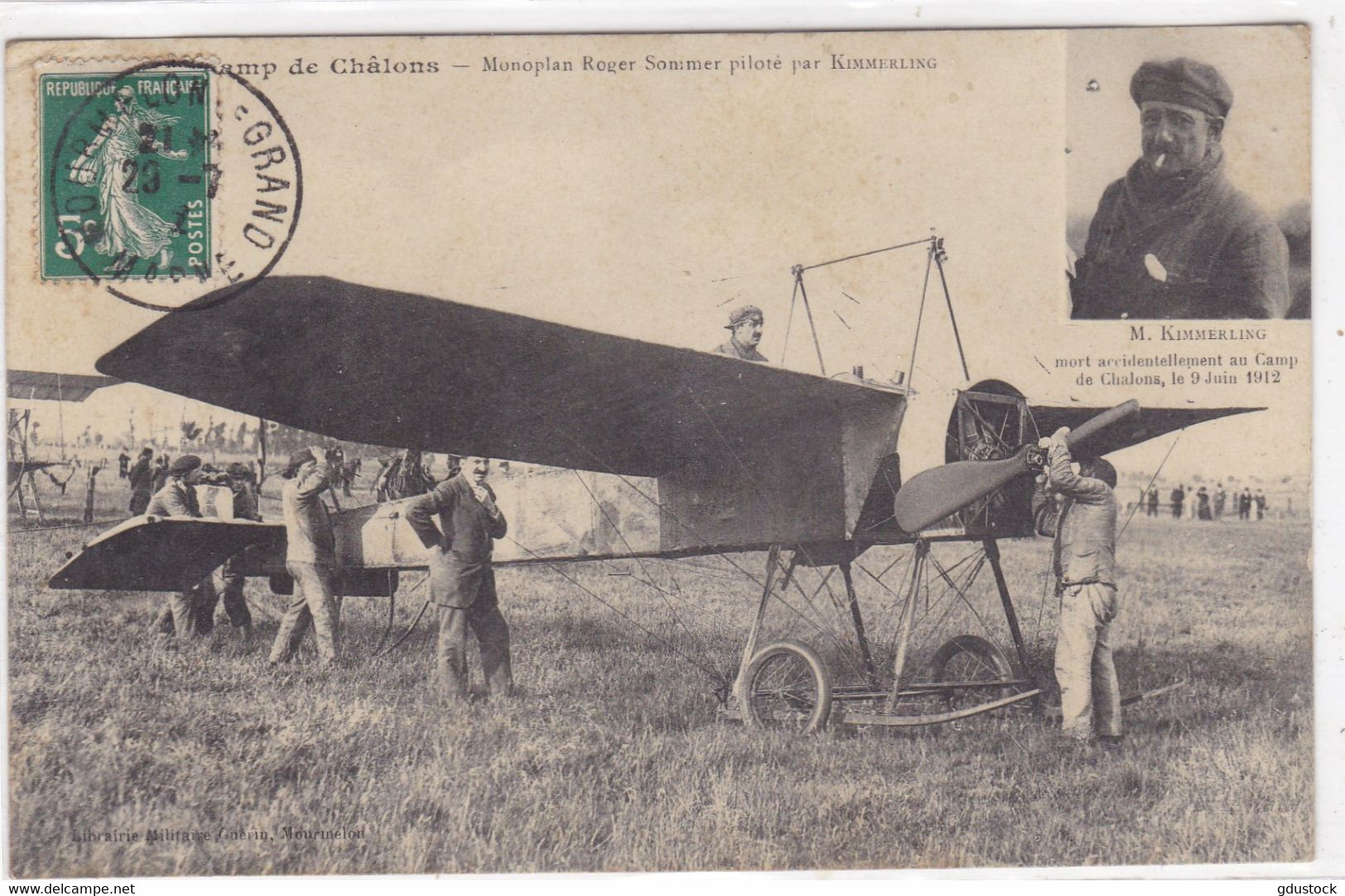 Camp De Châlons - Monoplan Roger Sommer Piloté Par Kimmerling - Airmen, Fliers