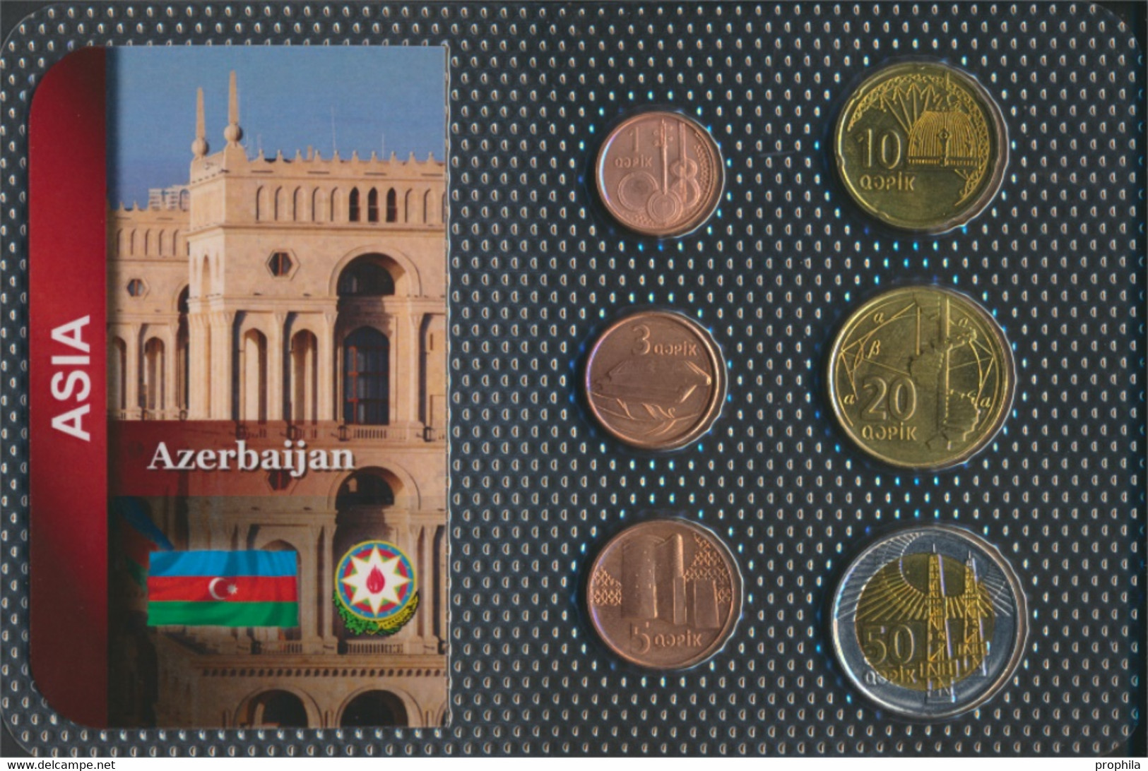 Aserbaidschan 2006 Stgl./unzirkuliert Kursmünzen 2006 1 Qapik Bis 50 Qapik (9648427 - Aserbaidschan
