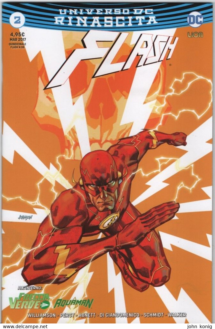 DC COMICS / RW LION - Flash N 2 Ristampa (Universo Rinascita) Firmato Da Otto Schmidt (ad Etna Comics 2017) - Super Héros