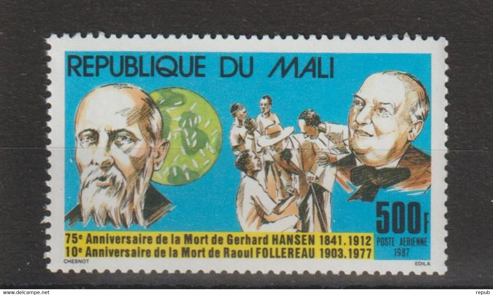 Mali 1987 R Follereau PA 523 1 Val ** MNH - Mali (1959-...)