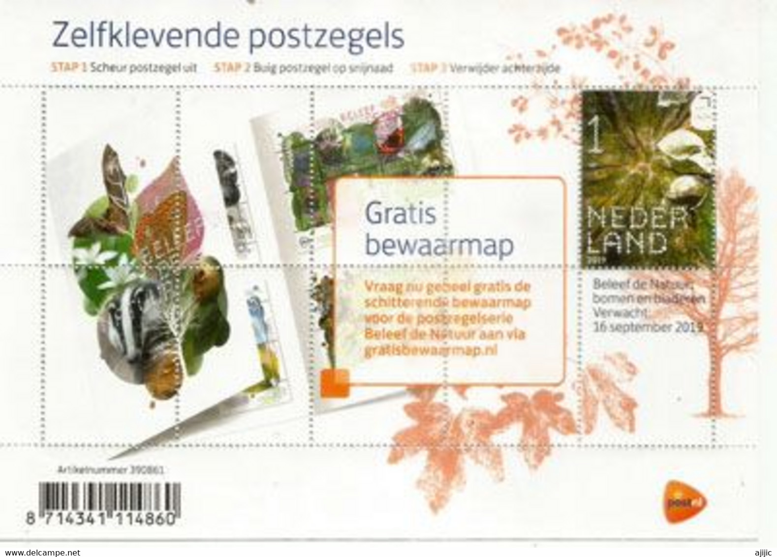 2019.PAYS-BAS. EXPÉRIENCE NATURE - PAPILLONS (Bloc-Feuillet 10 Val. Neuf **) - Ungebraucht