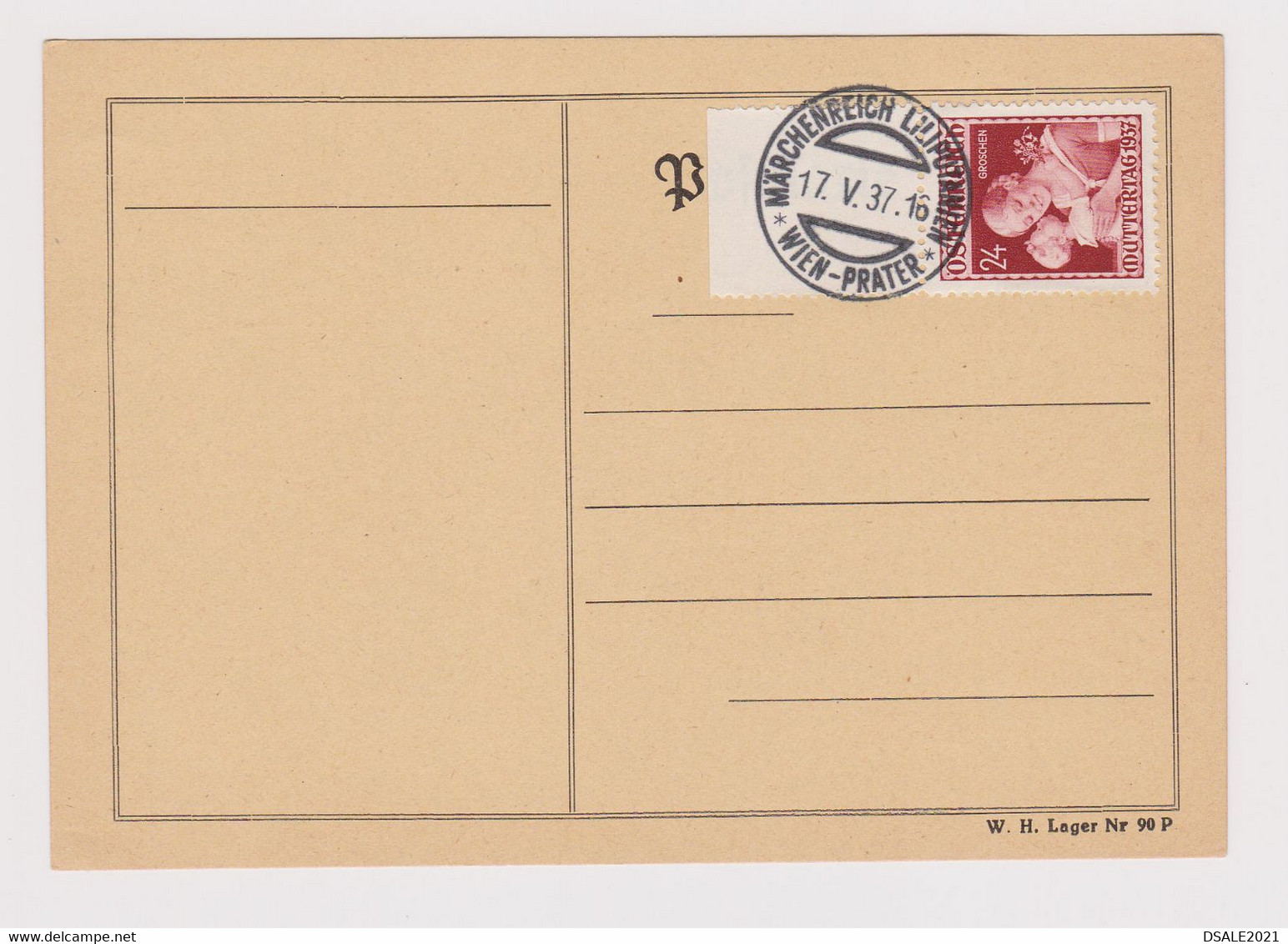 Austria Austrian 1937 Postal Card W/Mothers Day Baby Care Stamp Clear Pmk. (40819) - Covers & Documents