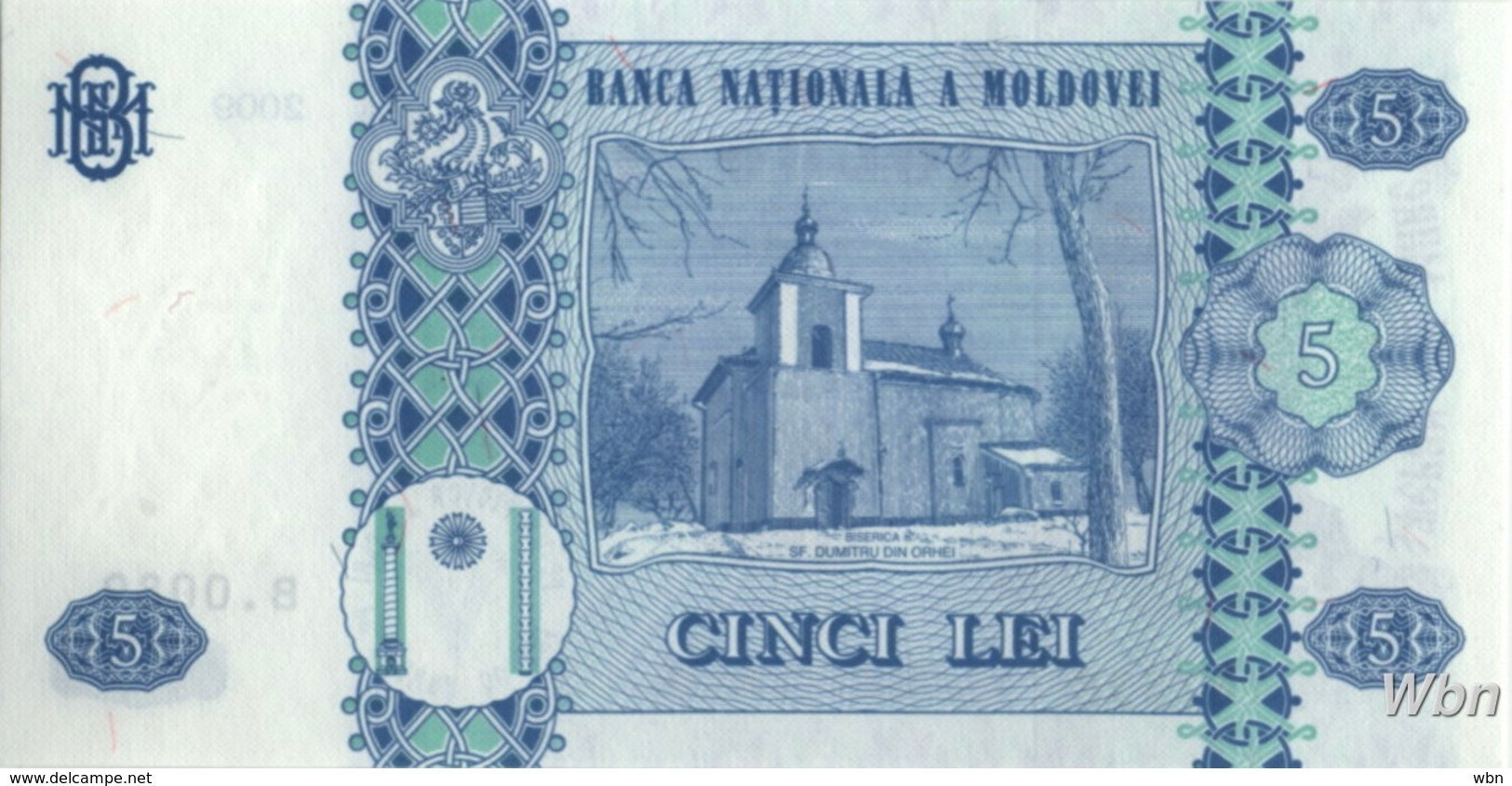 Moldavie 5 Lei (P9) 2009 -UNC- - Moldova