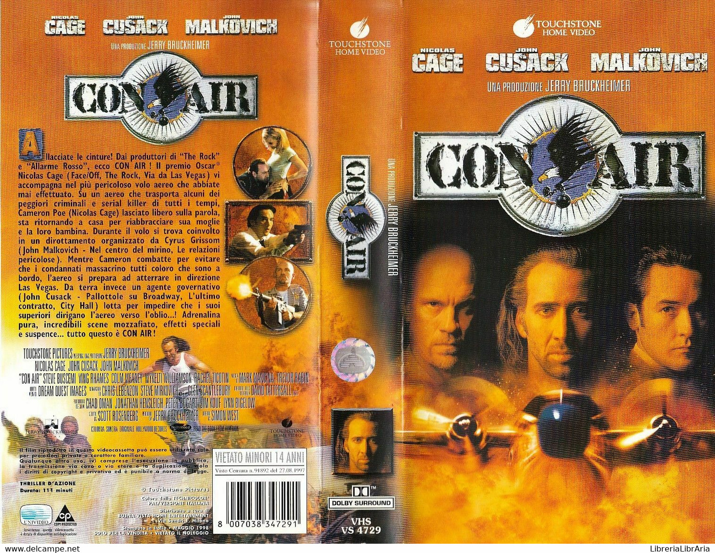 Con Air -Vhs -1998-Jerry Bruckheimer-Dolby-F - Collections