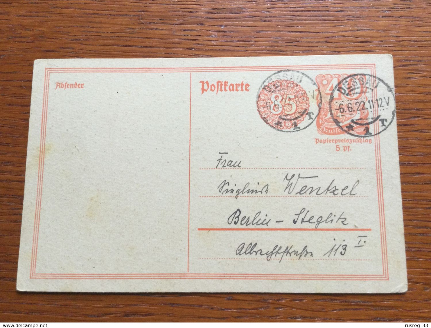 K23 Deutsches Reich Ganzsache Stationery Entier Postal P 153I Von Dessau - Other & Unclassified