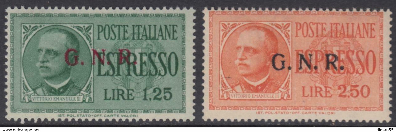 Italy - 1944 R.S.I. - Espressi N.19-20 Tiratura Di Verona - Cat. 750 Euro - Firmati Raybaudi  Gomma Integra - MNH** - Poste Exprèsse