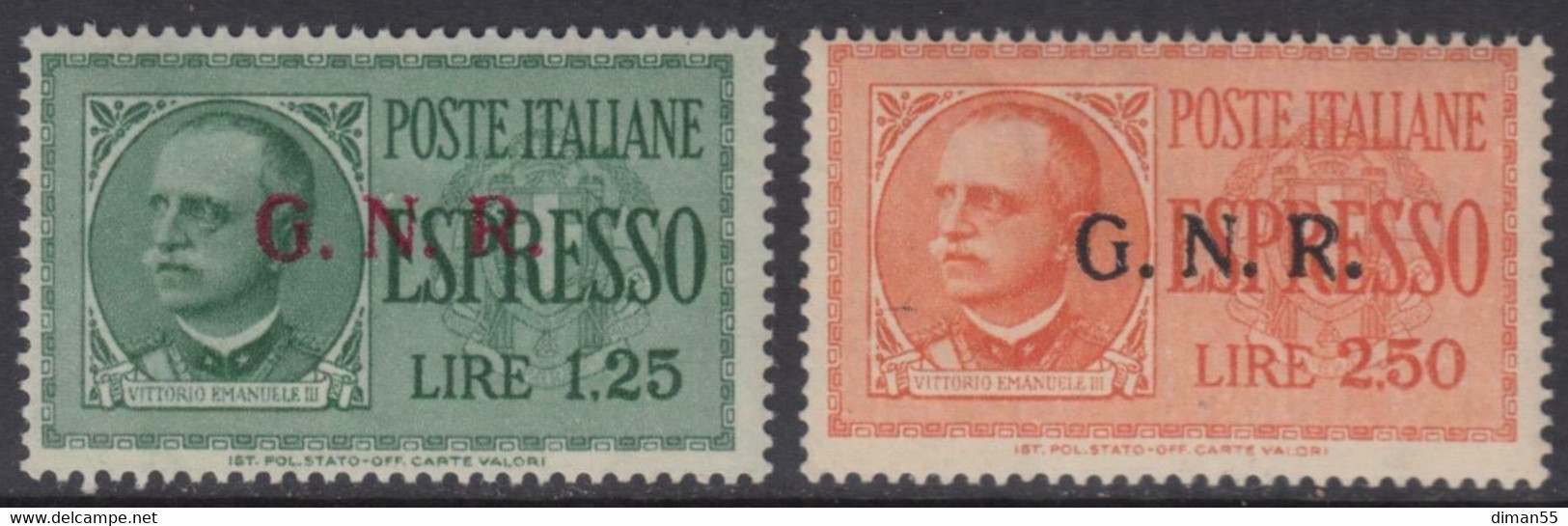 Italy - 1944 R.S.I. - Espressi N.19-20 Tiratura Di Verona - Cat. 750 Euro - Firmati Raybaudi  Gomma Integra - MNH** - Exprespost