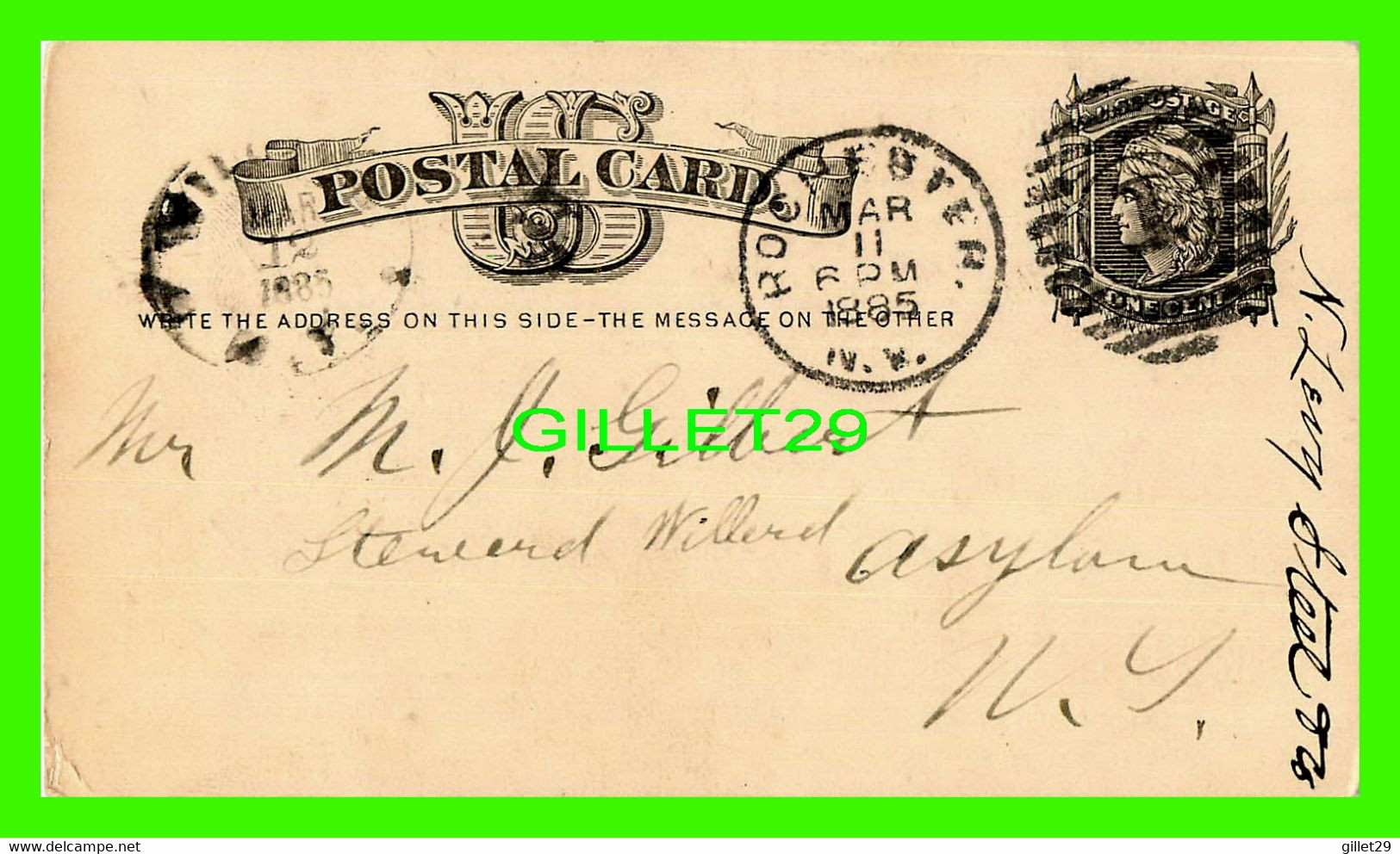 ROCHESTER, NY - LEVY, STEEFEL & CO - POSTAL CARD TRAVEL IN 1885 - PANTS AND VESTS - - Rochester