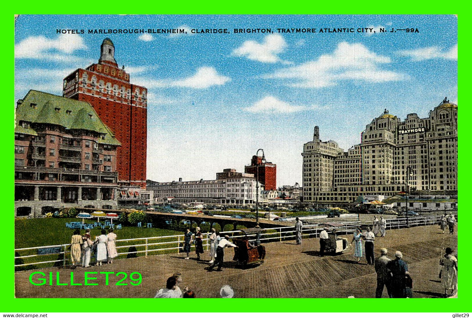 ATLANTIC CITY, NJ - HOTELS MARLBOROUGH-BLENHEIM, CLARIDGE, BRIGHTON - TRAVEL IN 1952 -  E. C. KROPP CO - - Atlantic City