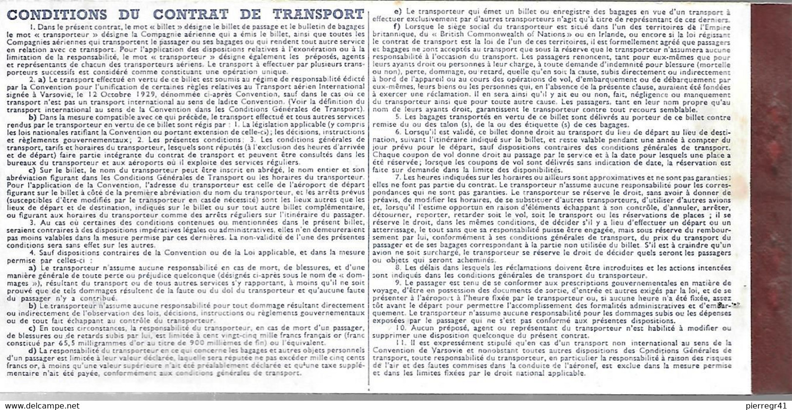 BILLET AVION-10/195-Cie AIR FRANCE-OUAGADOUGOU-DAKAR-BE-RARE - Wereld