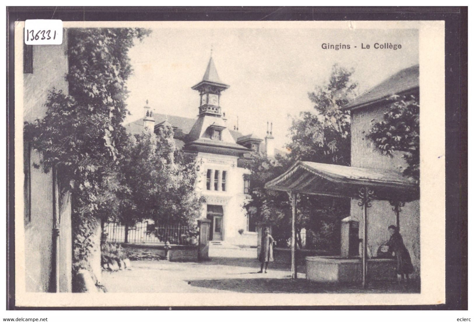 DISTRICT DE NYON - GINGINS - ( TIMBRE ARRACHE AU DOS AVEC AMINCI, 2 PLIS D'ANGLE ) - Gingins