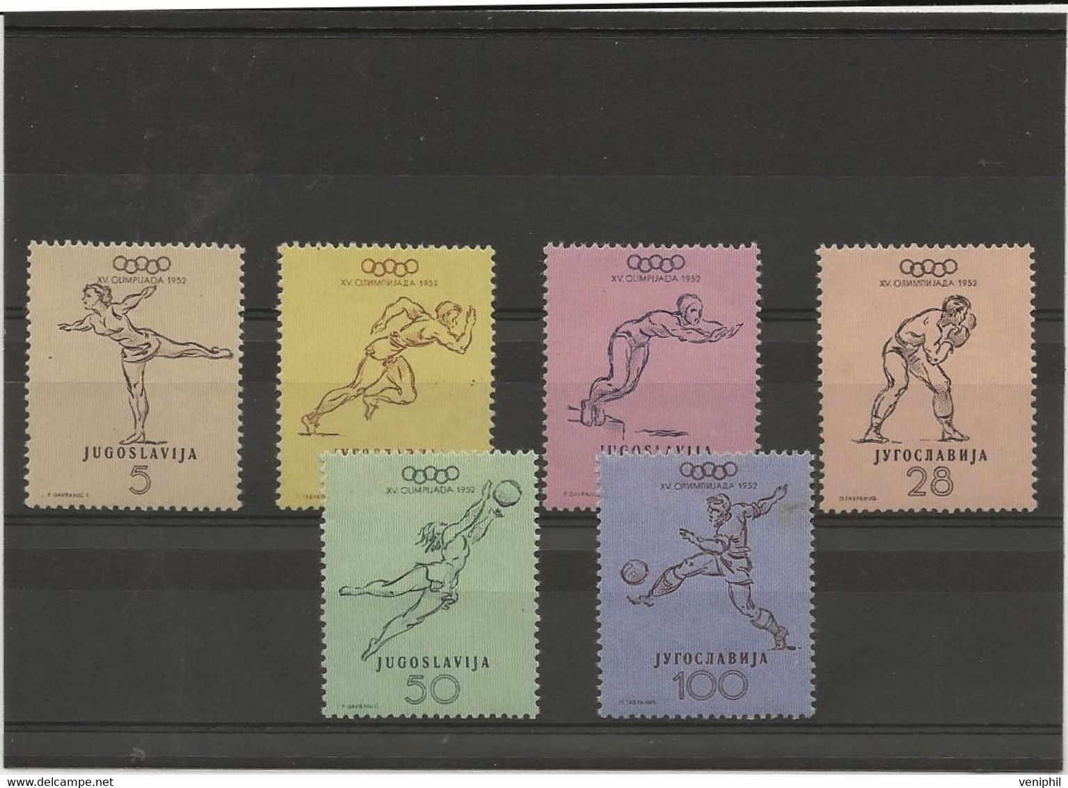 YOUGOSLAVIE -SERIE J.O HELSINKI - N° 611 A 616 NEUF TRES INFIME CHARNIERE -ANNEE 1952  -COTE :85 € - Unused Stamps