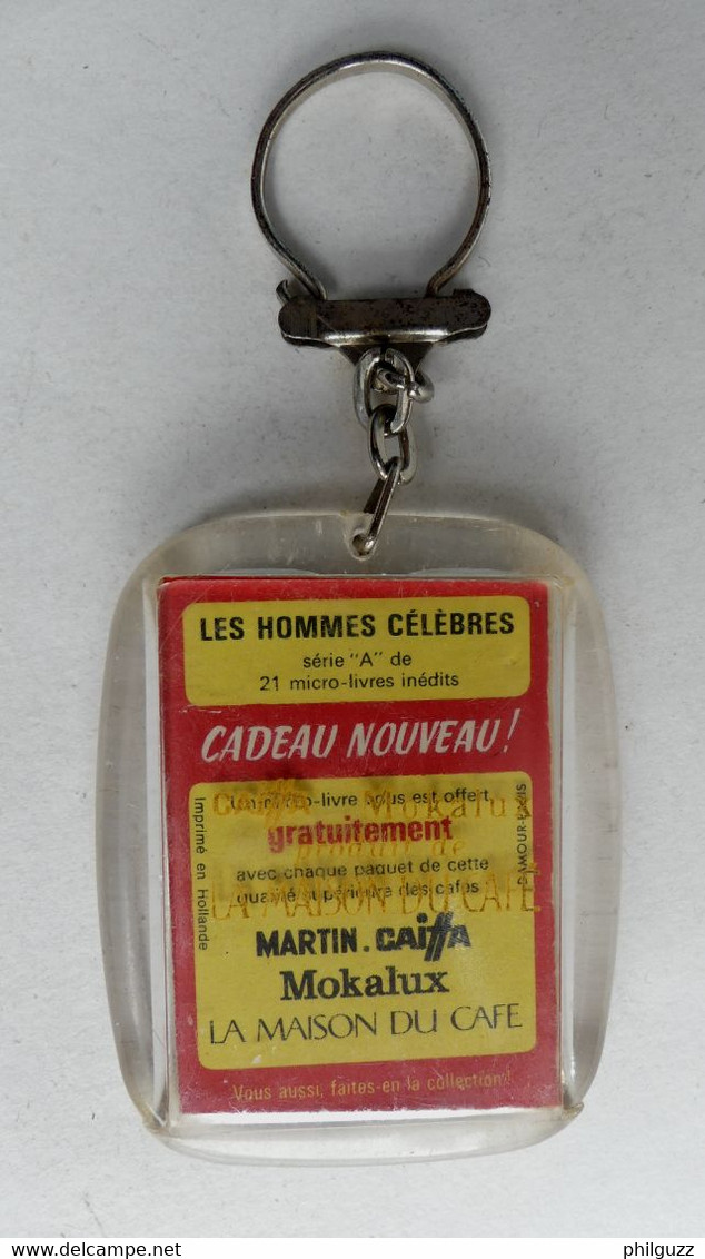 MINI BD PORTE CLES PUBLICITAIRE LES HOMMES CELEBRES EDDY PAAPE POUR LES CAFES MOKALUX CAIFFA ROBIN DES BOIS (1) - Objets Publicitaires