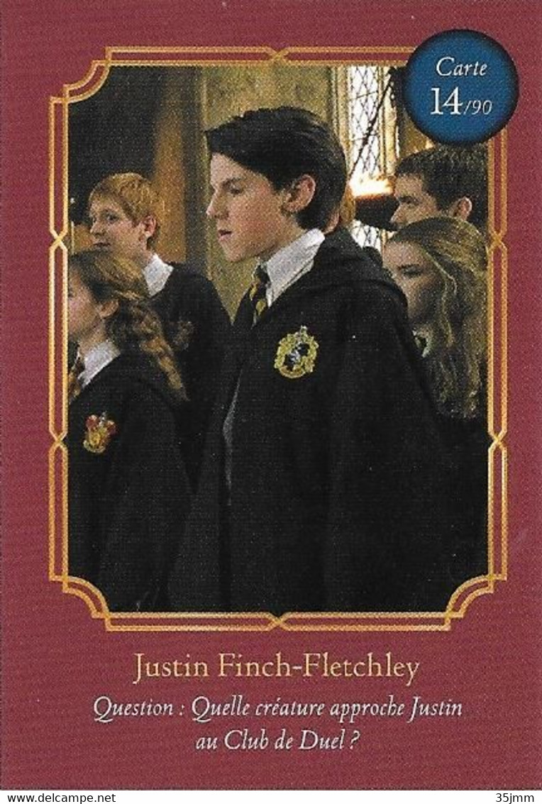 Carte Harry Potter Auchan N°14 Justin Finch-Fletchley - Harry Potter