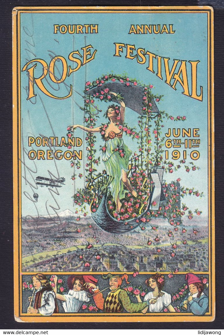 Oregon Portland ROSE FESTIVAL - OLD POSTCARD 1910 (see Sales Conditions) - Portland