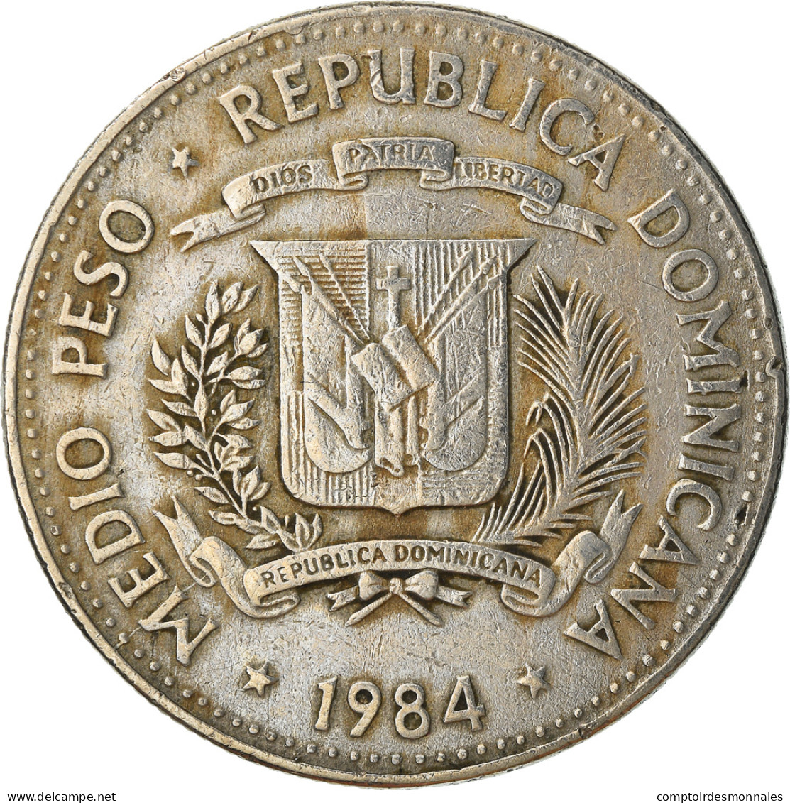 Monnaie, Dominican Republic, 25 Centavos, 1984, TB+, Nickel Clad Steel, KM:71.1 - Dominicaanse Republiek