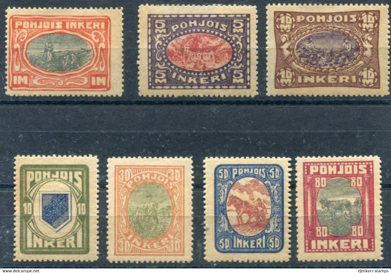 NORDINGERMANLAND 1920 Pictorial Definitive Set Of 7 LHM / *.  Michel 8-14 - Nuevos