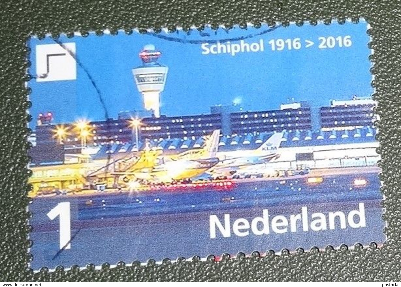 Nederland - NVPH - 3451 - 2016 - Gebruikt - Cancelled - 100 Jaar - Schiphol - Platform Bij Avond - Oblitérés