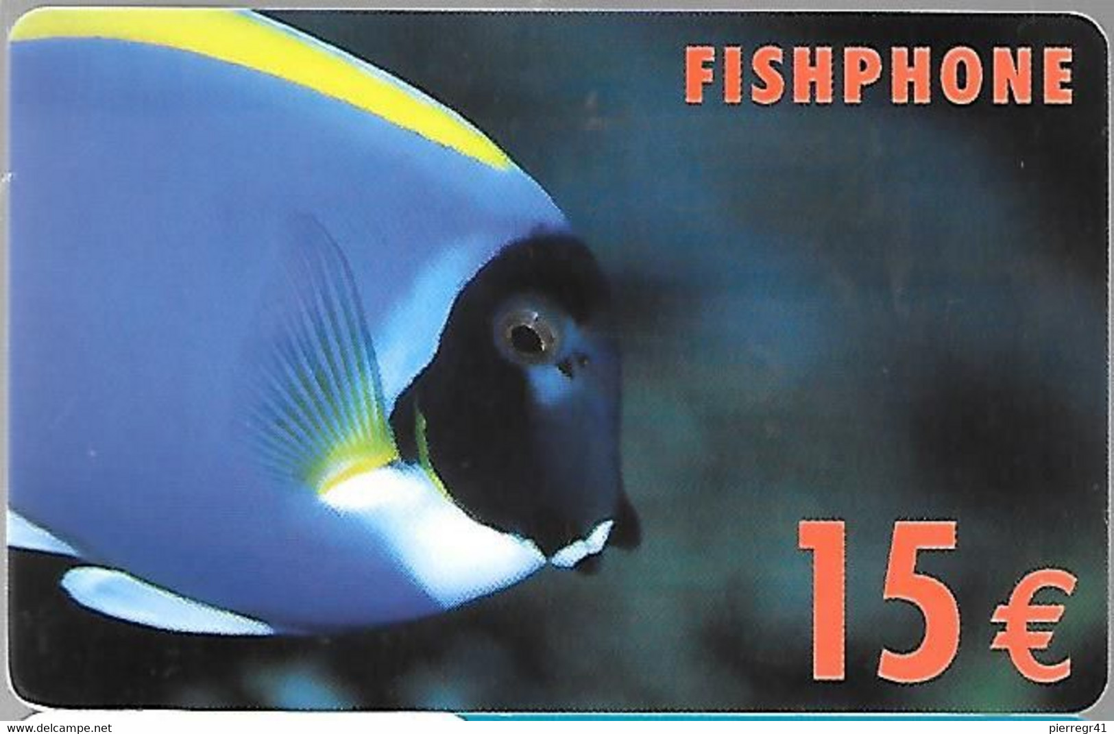 CARTE-PREPAYEE-FISHPHONE-15€-POISSONS TROPICAUX-Gratté-Plastic Epais Glacé-T BE     - - Peces