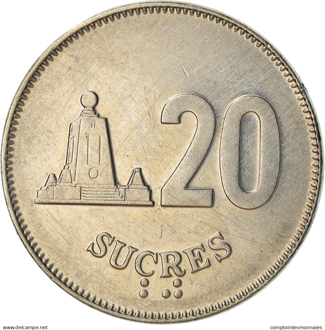 Monnaie, Équateur, 20 Sucres, 1988, TTB, Nickel Clad Steel, KM:94.1 - Ecuador