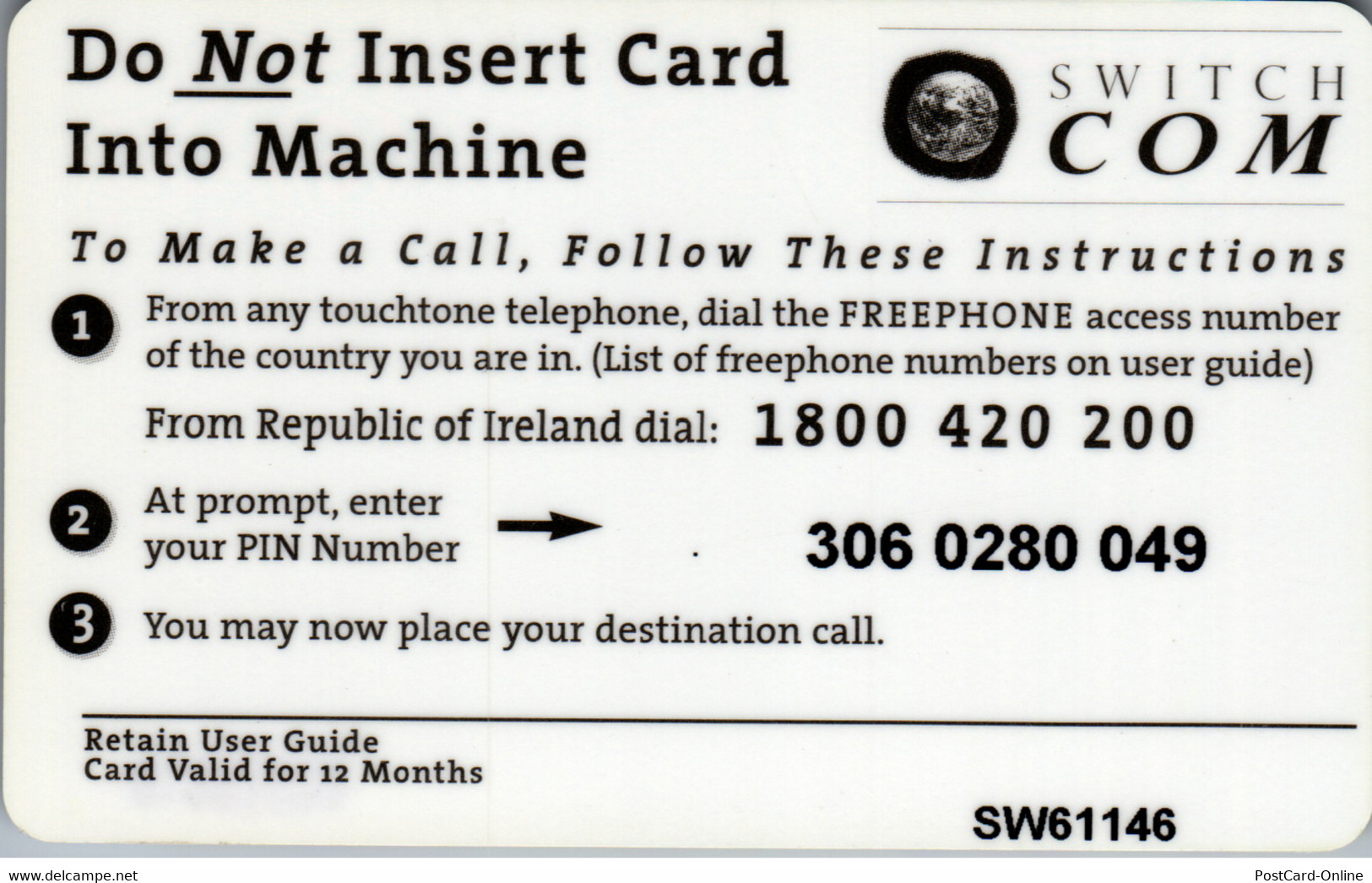 17659 - Großbritannien - Global Telecard , Switch Com - BT Kaarten Voor Hele Wereld (Vooraf Betaald)