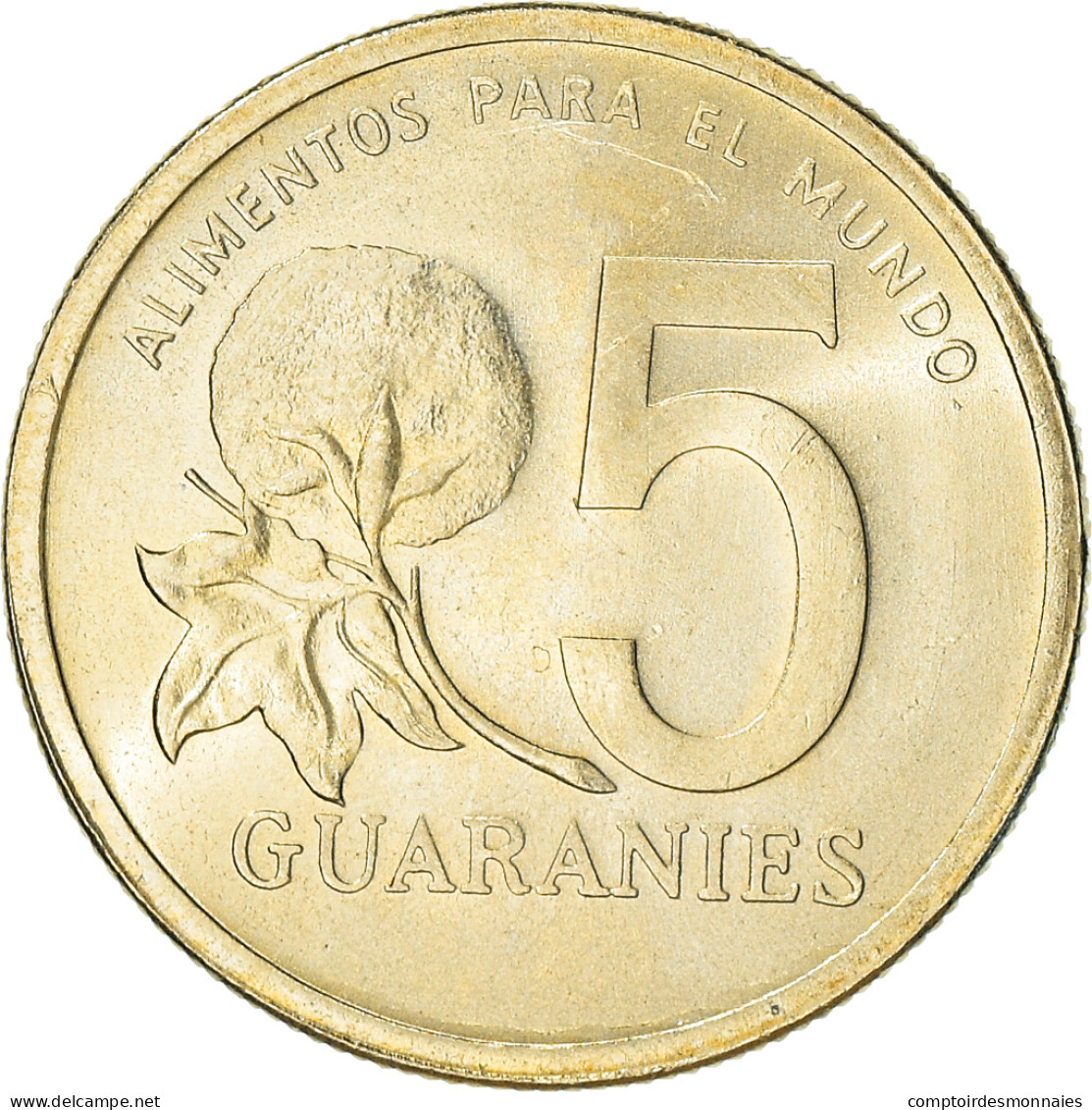 Monnaie, Paraguay, 5 Guaranies, 1992, SPL, Nickel-Bronze, KM:166a - Paraguay