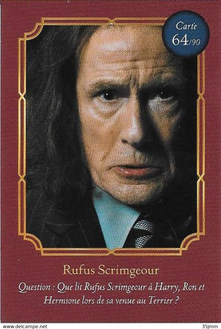 Carte Harry Potter Auchan N°64 Rufus Scrimgeour - Harry Potter