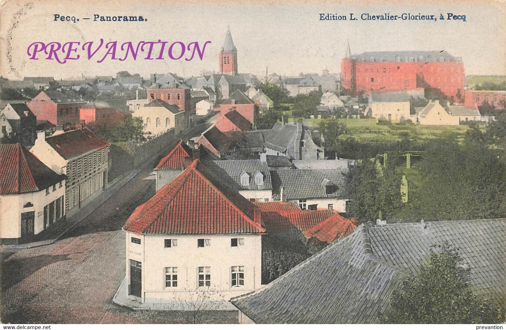 PECQ - Panorama - Carte Colorée Et Circulé En 1907 - Pecq