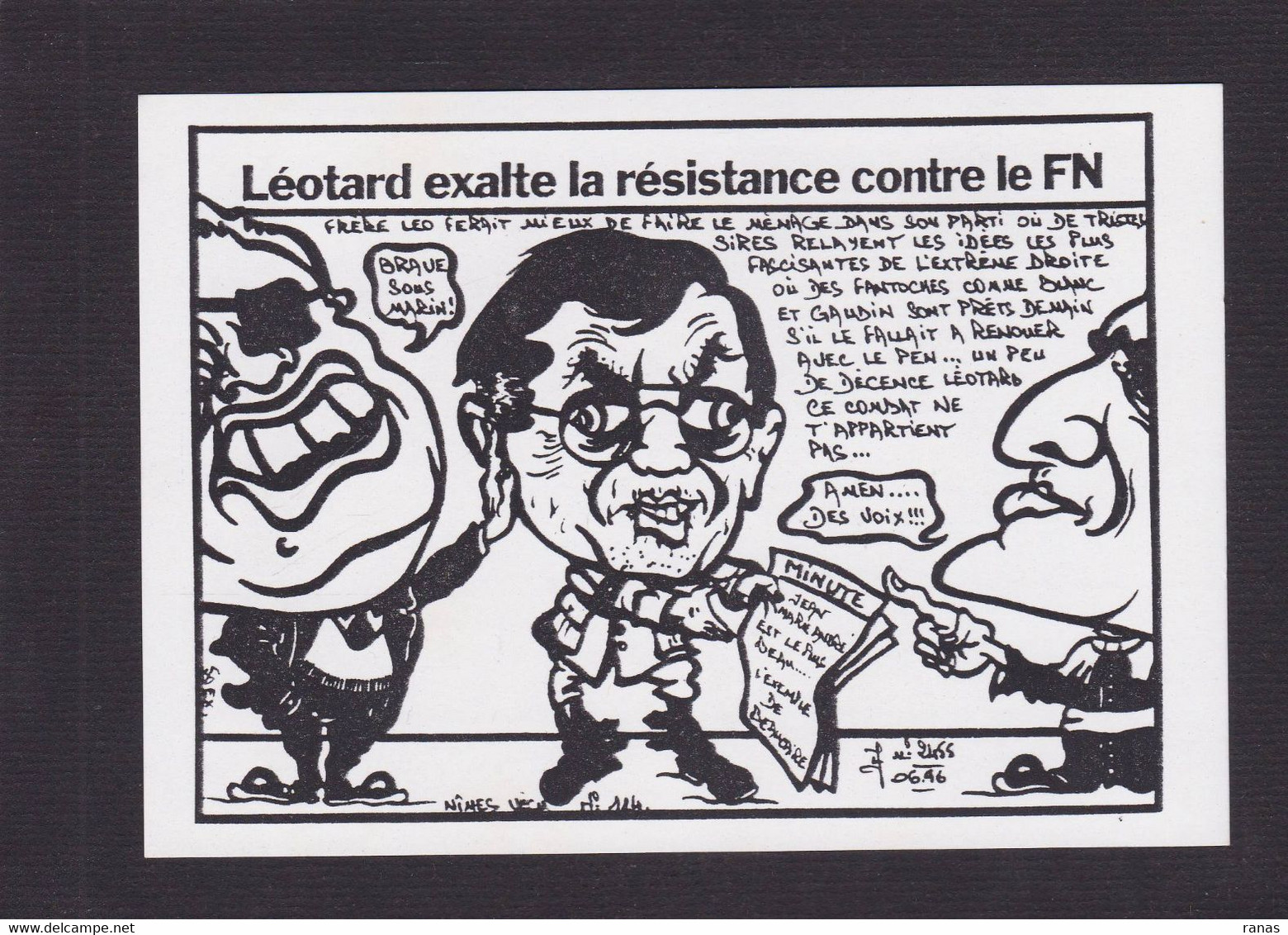 CPM Beaucaire Tirage Signé 50 Exemplaires Numérotés Signés Par JIHEL Satirique Caricature Le Pen André Léotard - Beaucaire